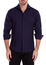 Load image into Gallery viewer, 222201-623 LS NAVY COTTON SHIRT