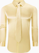 Load image into Gallery viewer, TSC721-626 TB Satin Dress Shirt & Tie Combo