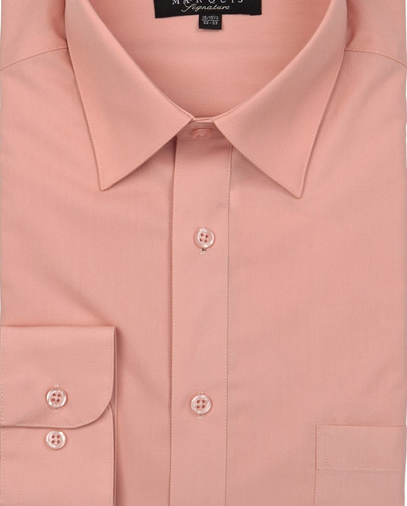 dusty rose men's dress shirt MARQUIS DUSTY ROSE MEN'S SOLID SLIM FIT DRESS SHIRT
