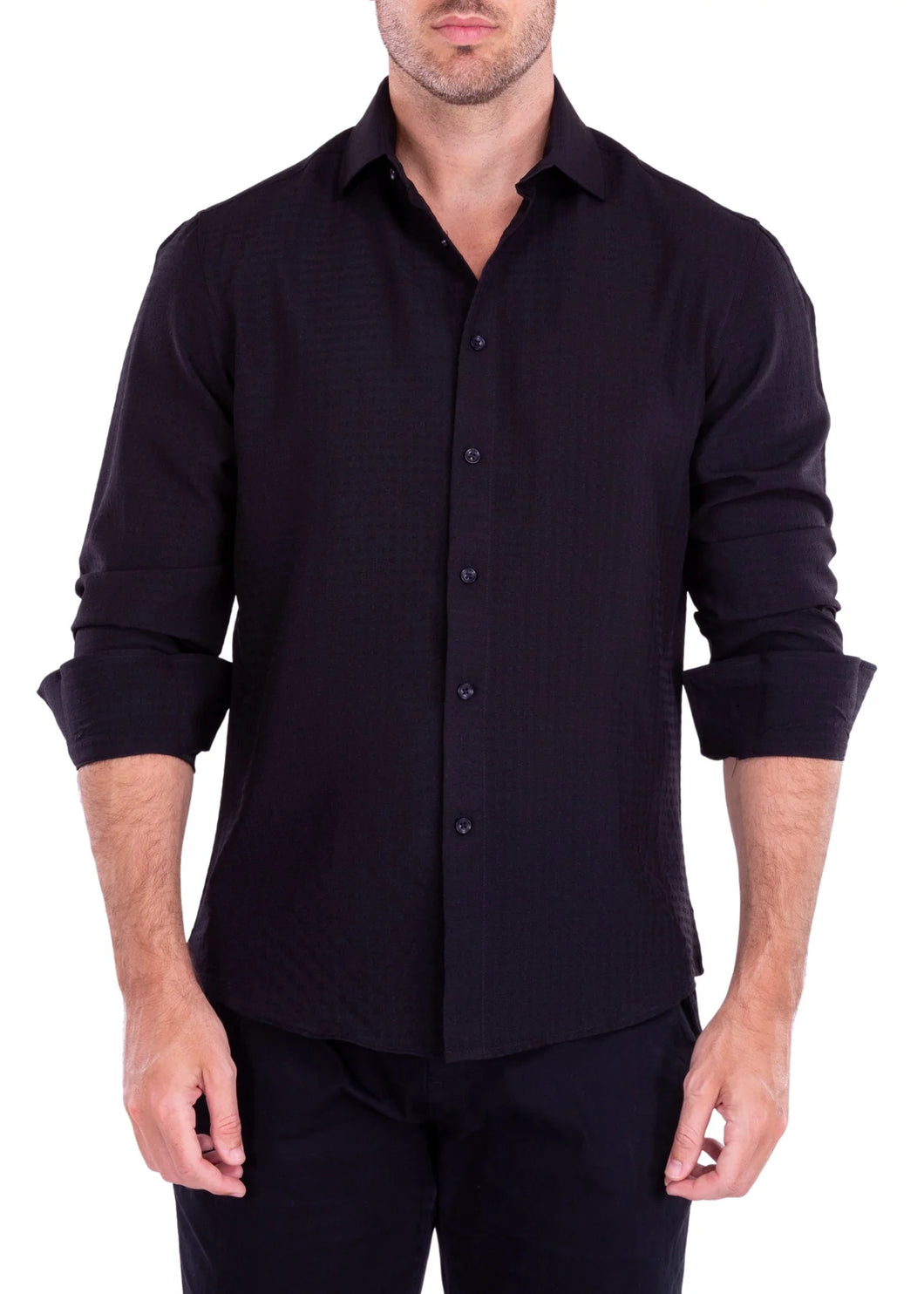 172510-623 LS COTTON SHIRT BLACK