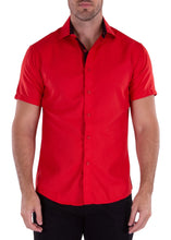 Load image into Gallery viewer, 212098-623 SS RED BUTTON UP SHIRT
