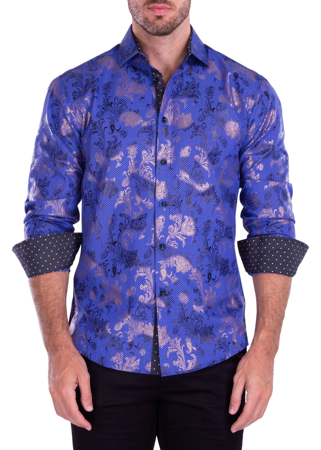 212296-623 Royal Blue Foil LS Shirt