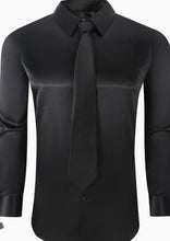 Load image into Gallery viewer, TSC721-626 TB Satin Dress Shirt &amp; Tie Combo
