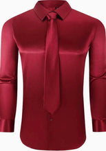 Load image into Gallery viewer, TSC721-626 TB Satin Dress Shirt &amp; Tie Combo
