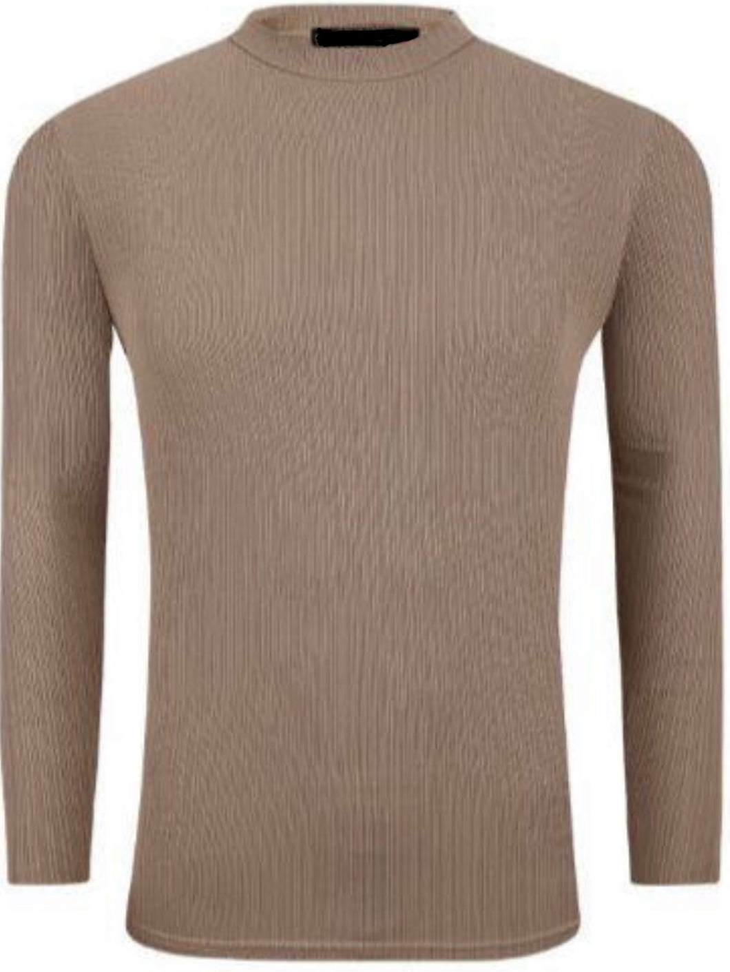 ST811-524 Couture Khaki Ribbed Long Sleeve Tee