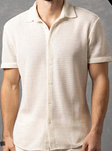 Load image into Gallery viewer, 252110-626 BS Off White Open Knit SS Shirt
