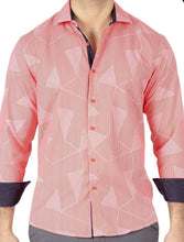 Load image into Gallery viewer, 242332-1026 Coral LS Shirt with Contrasting Inner Collar, Placket &amp; Cuff
