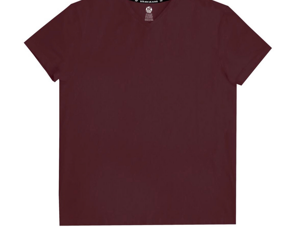 XMTS2641 CRANBERRY V NECK T SHIRT 421