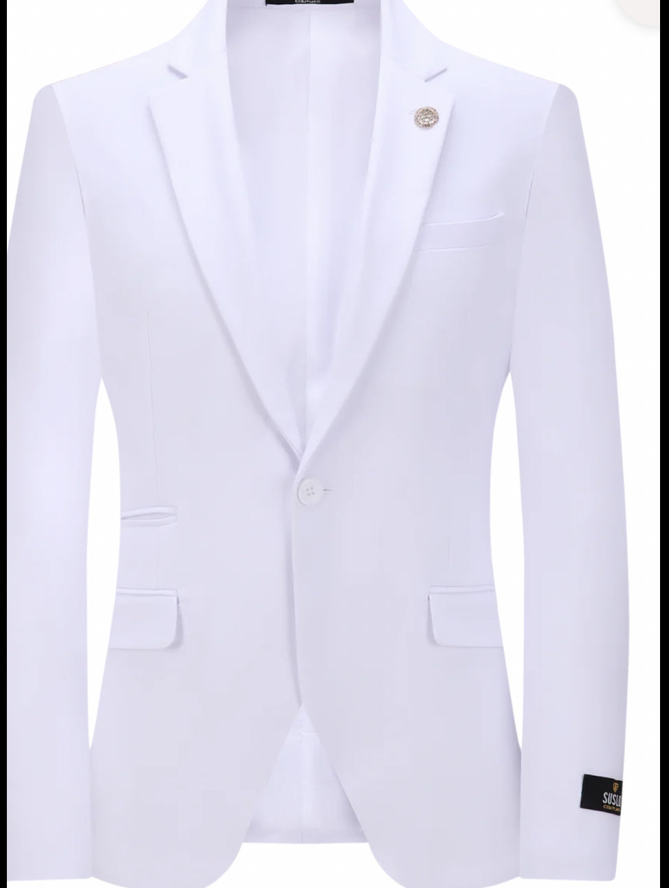 S601-0923 Cotton Sateen Luxury Slim Fit Blazer White