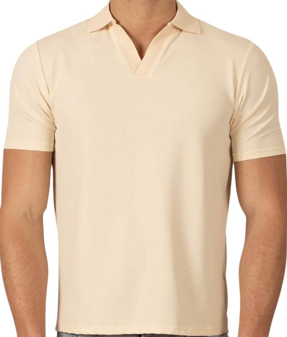 231801-524 Short Sleeve Polo Shirt Beige