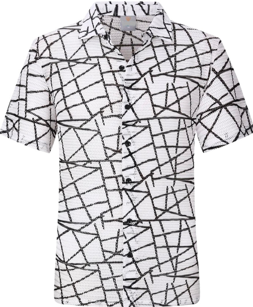 SC407-625 White Knit Summer Web SS Shirt