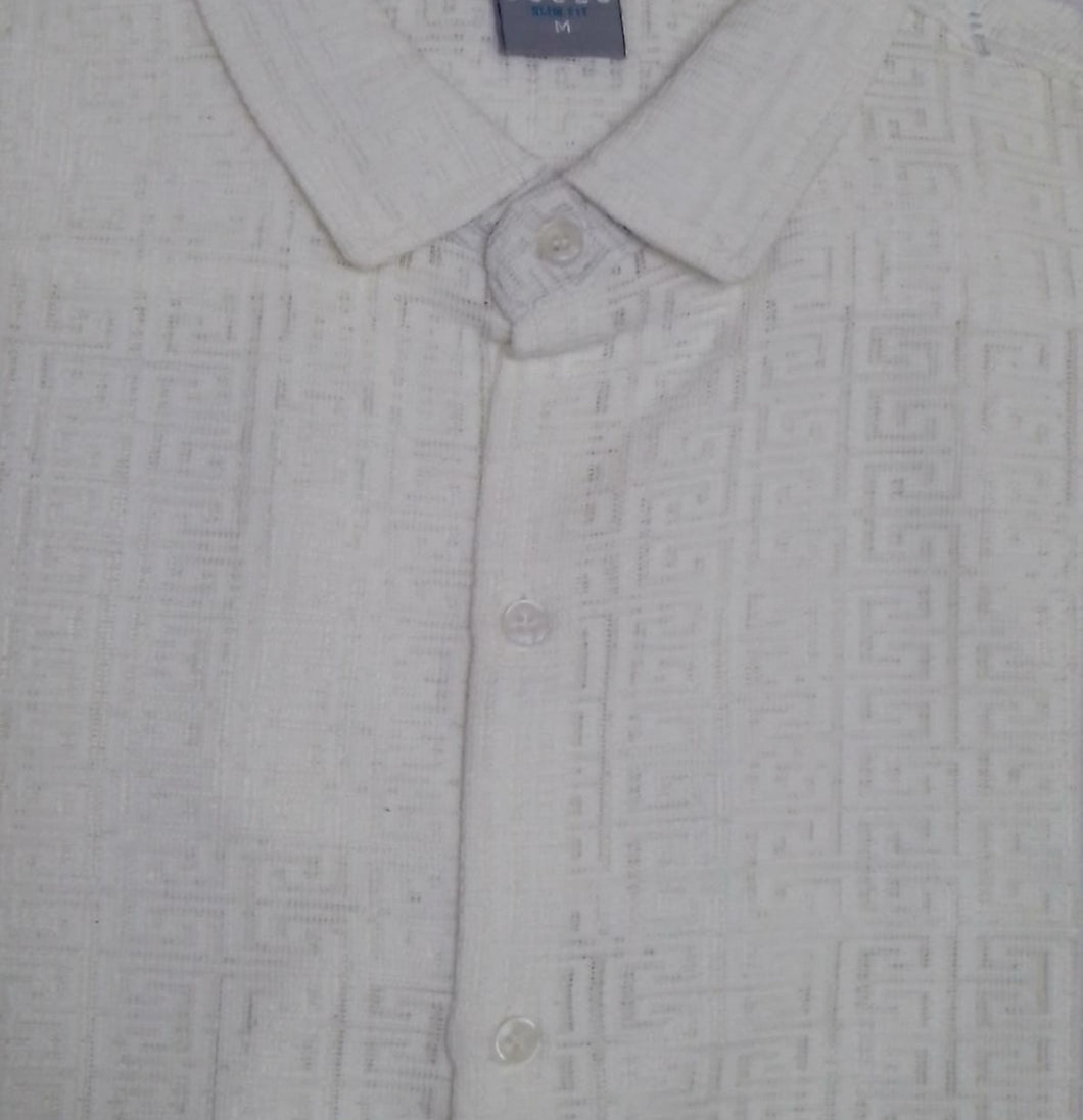 SC418-625 White Knit SS Shirt