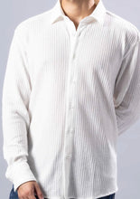 Load image into Gallery viewer, 252201-1125 White Textured Waffle LS Shirt
