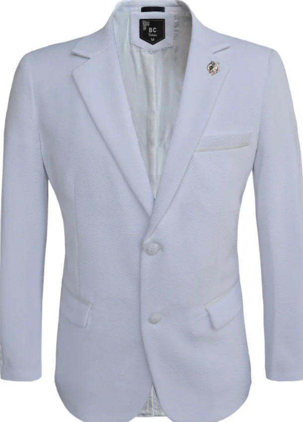 BZ522-624 White TM EX Cotton Stretch Fashion Blazer