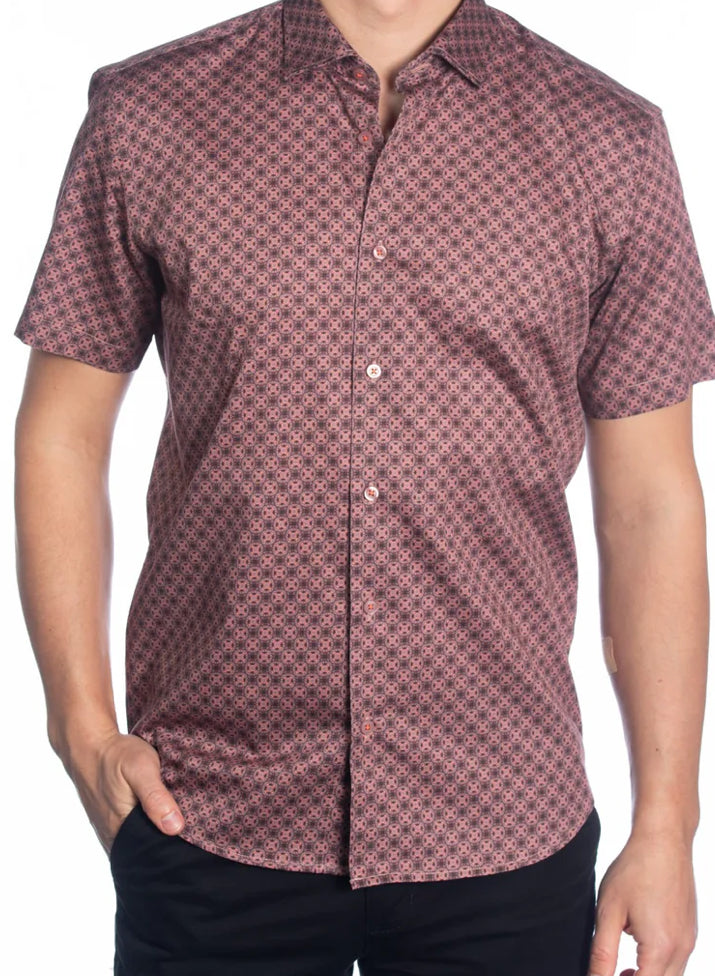 J138S-725 JQ Brown Modern Fit SS Shirt