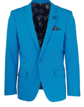 Load image into Gallery viewer, S601-0923 Cotton Sateen Luxury Slim Fit Blazer Light Blue
