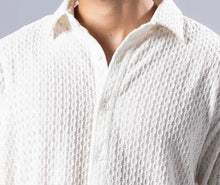 Load image into Gallery viewer, 252202-1125 BS White Diamond Knit Modern Fit LS Shirt
