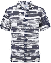 Load image into Gallery viewer, SC413-0425 SC Navy Smear Cam SS Crotchet Shirt
