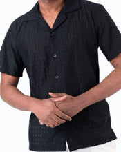 Load image into Gallery viewer, SC430-0426 SC Black SS Crotchet Shirt
