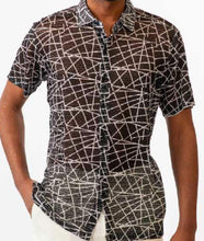 Load image into Gallery viewer, SC402-0425 SC Black Tangled Web SS Crotchet Shirt
