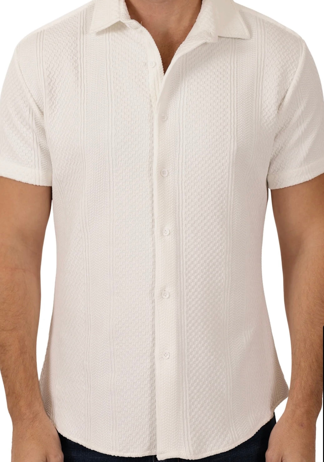 242119-625 White Modern Fit SS Shirt