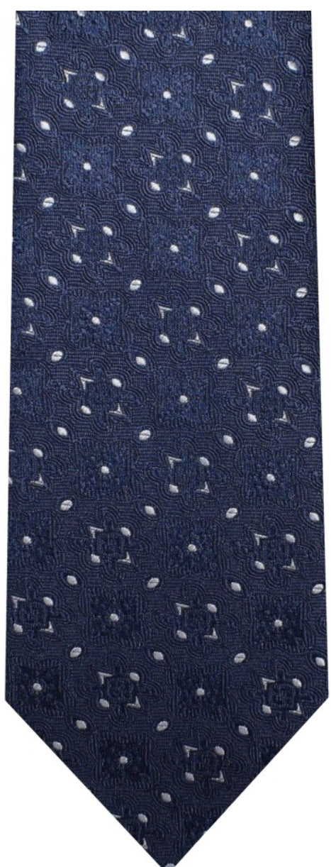 2297A-425 BQ Navy Tie & Pocket Square Set