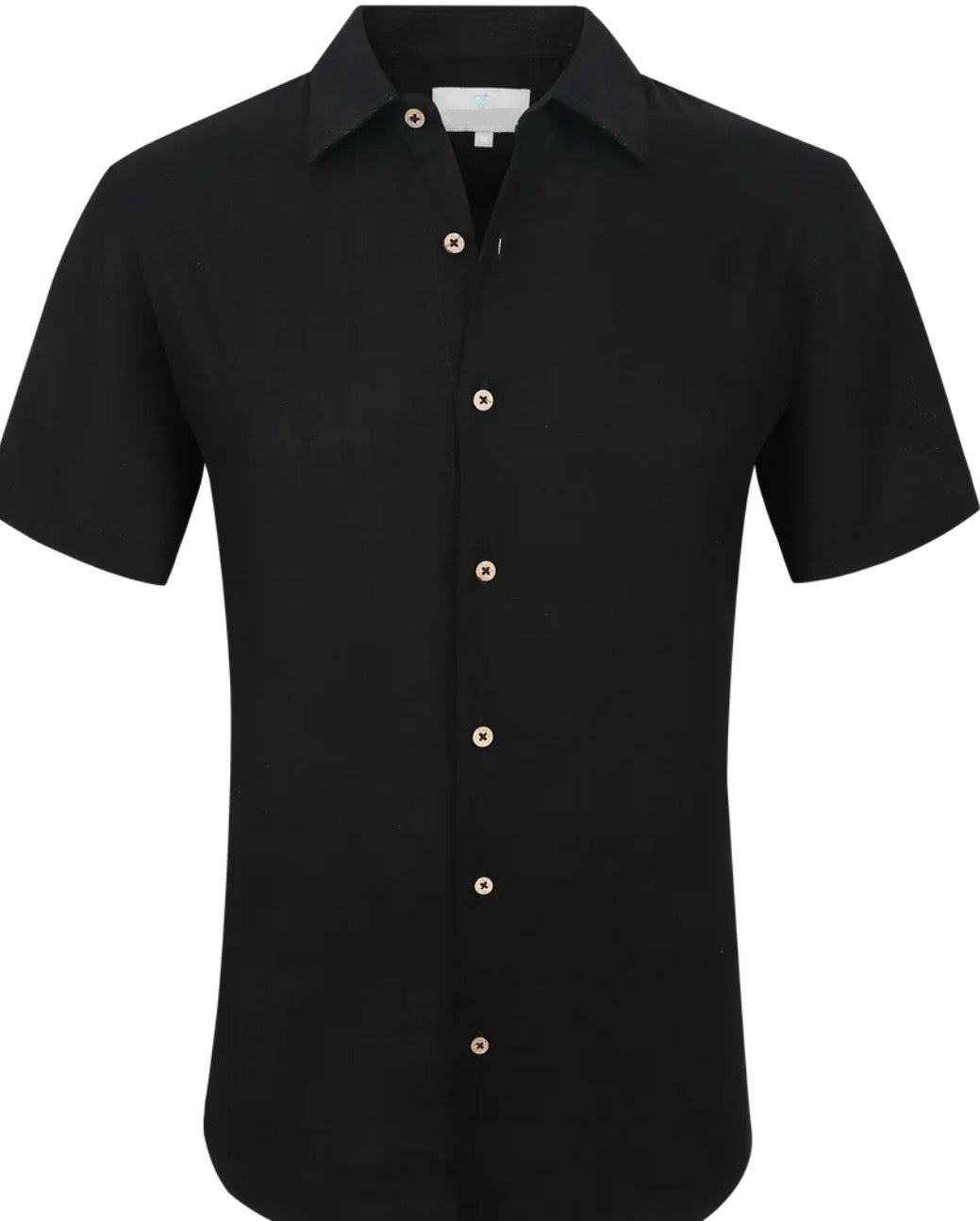 SC904-625 SS Linen Shirt- Black