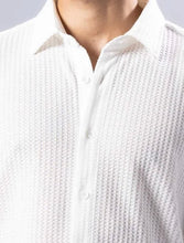 Load image into Gallery viewer, 252201-1125 White Textured Waffle LS Shirt
