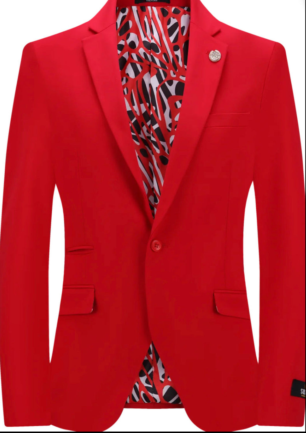 S601-0923 Cotton Sateen Luxury Slim Fit Blazer Red