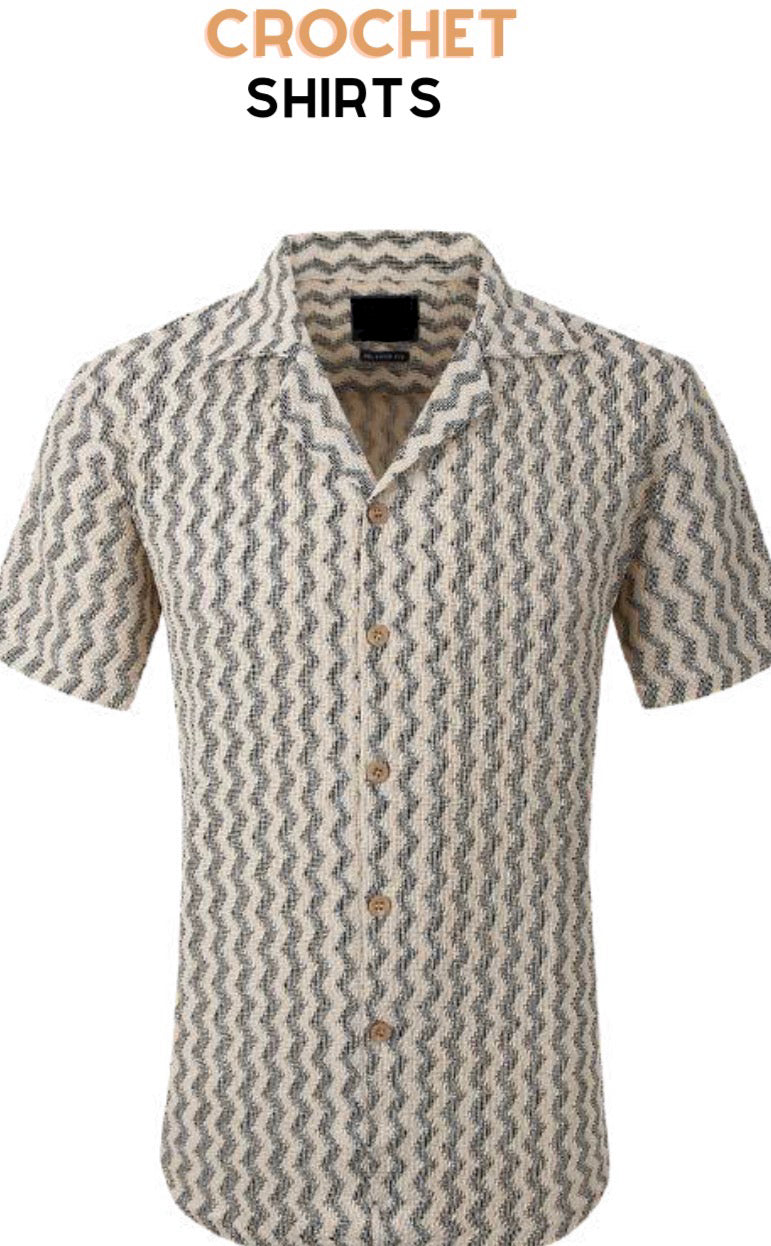 SC5039-1125 SC Tan Crochet SS Shirt