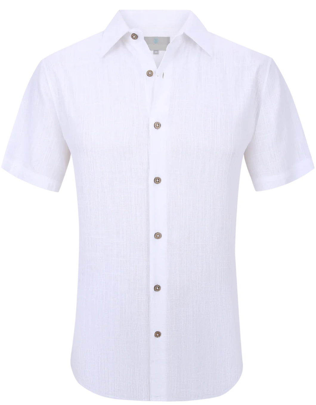 SC805-625 White Linen SS Dress Shirt