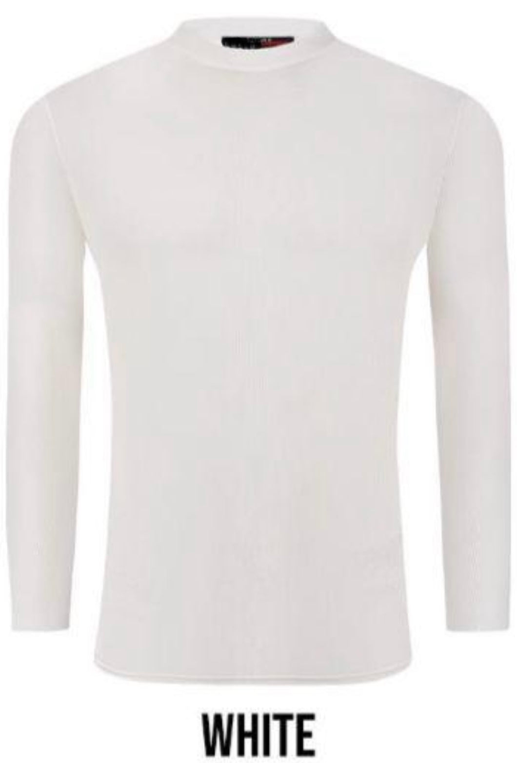 ST811-524 Couture White Ribbed Long Sleeve Tee