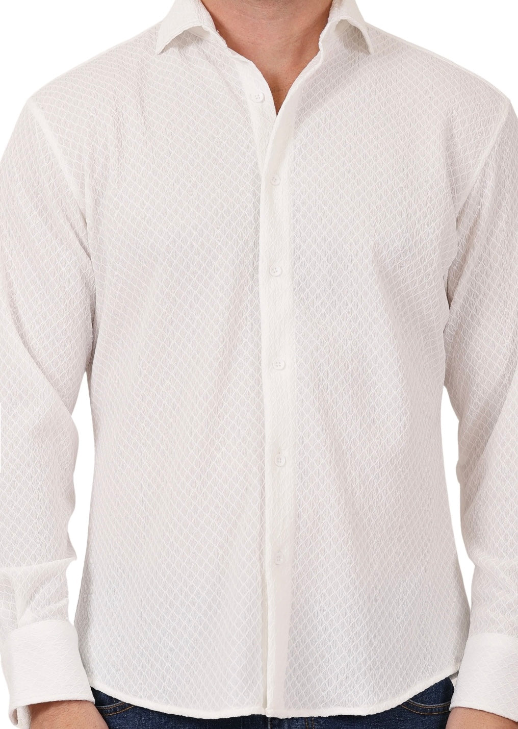 242221-625 White Modern Fit LS Shirt