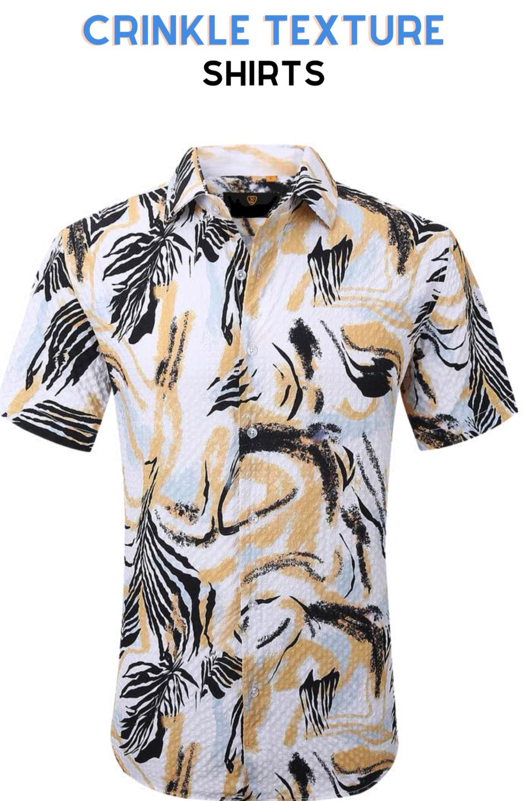 SC442-1125 SC White CrinkleTexture SS Shirt