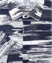 Load image into Gallery viewer, SC413-0425 SC Navy Smear Cam SS Crotchet Shirt
