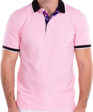 Load image into Gallery viewer, 211817-425 Pink Pique Polo W/Contrasting Plaquette &amp; Collar
