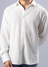Load image into Gallery viewer, 252202-1125 BS White Diamond Knit Modern Fit LS Shirt
