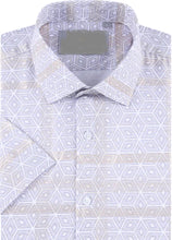 Load image into Gallery viewer, SC9187-0425 White Royal Stripes Metallic SS Shirt
