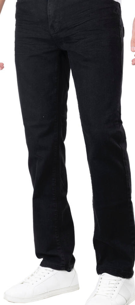ZACK-625 BLACK Straight Knit Denim (Length 30 or 32)