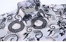 Load image into Gallery viewer, SC9188-0425 SC White Crop Circle Metallic Slim Fit Shirt
