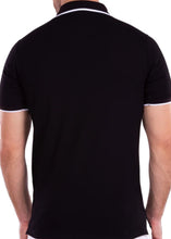Load image into Gallery viewer, 211817-425 Black Polo with Contrasting Collar &amp; Plaquette
