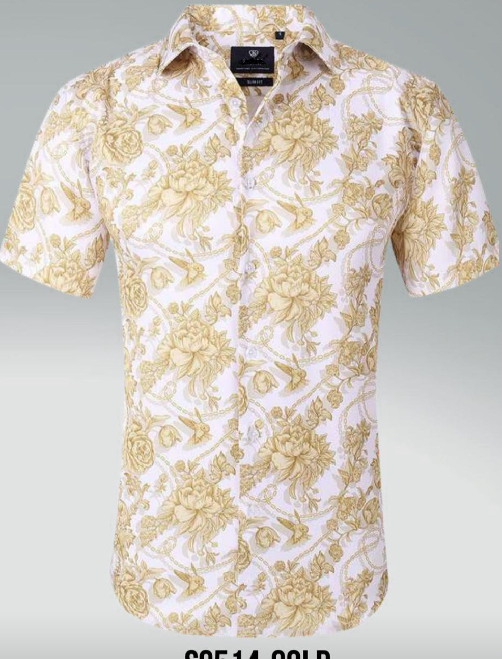SC514~1224 White & Gold SS Shirt