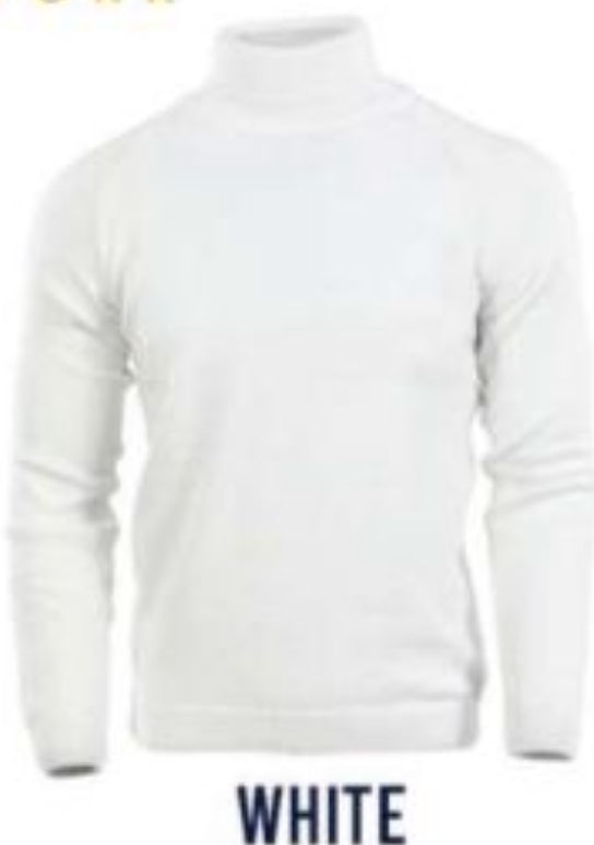 SS9501-524 White LS Turtleneck Shirt