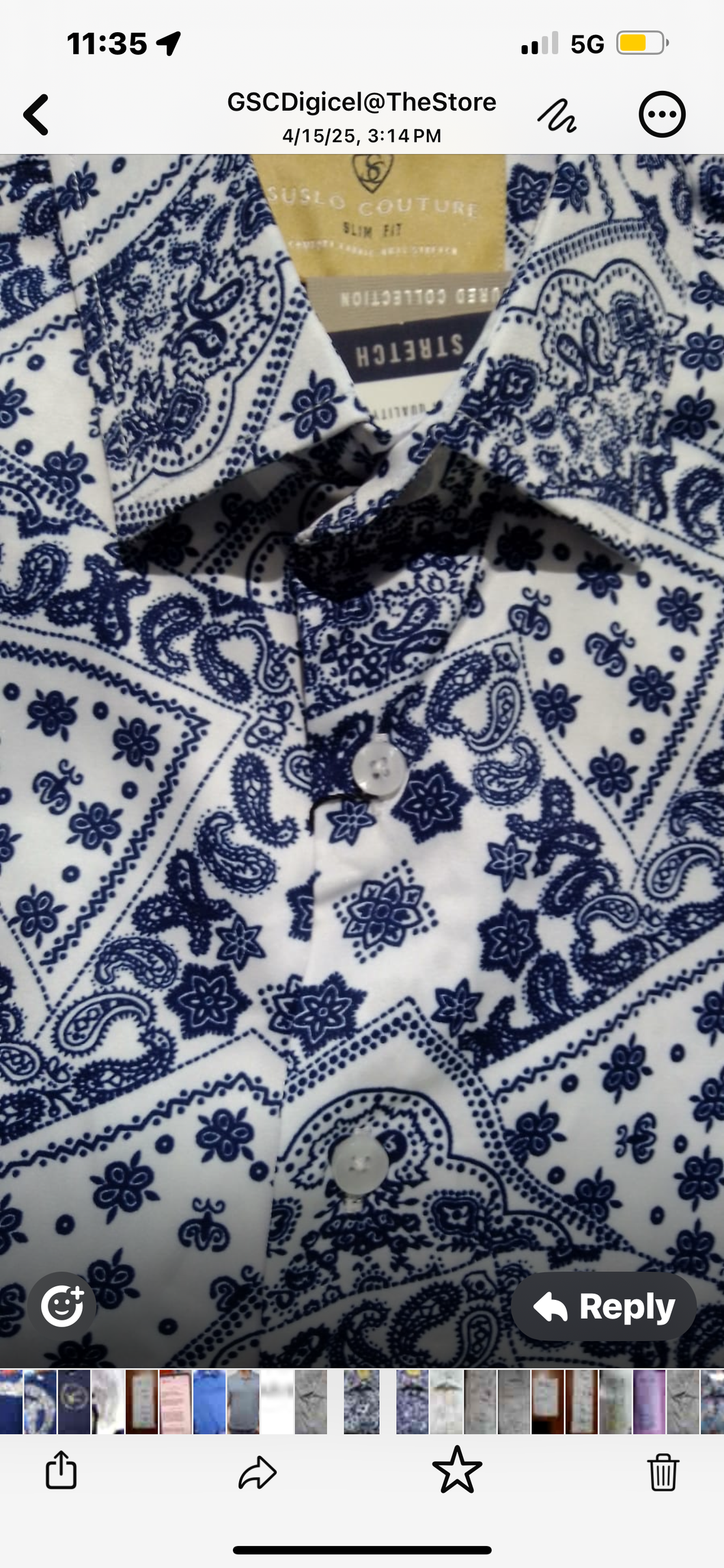 SC526-0425 White/Navy Bandana SS Shirt