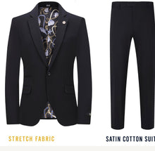 Load image into Gallery viewer, SL604-623 Black Cotton Sateen Luxury Slim Fit Suit
