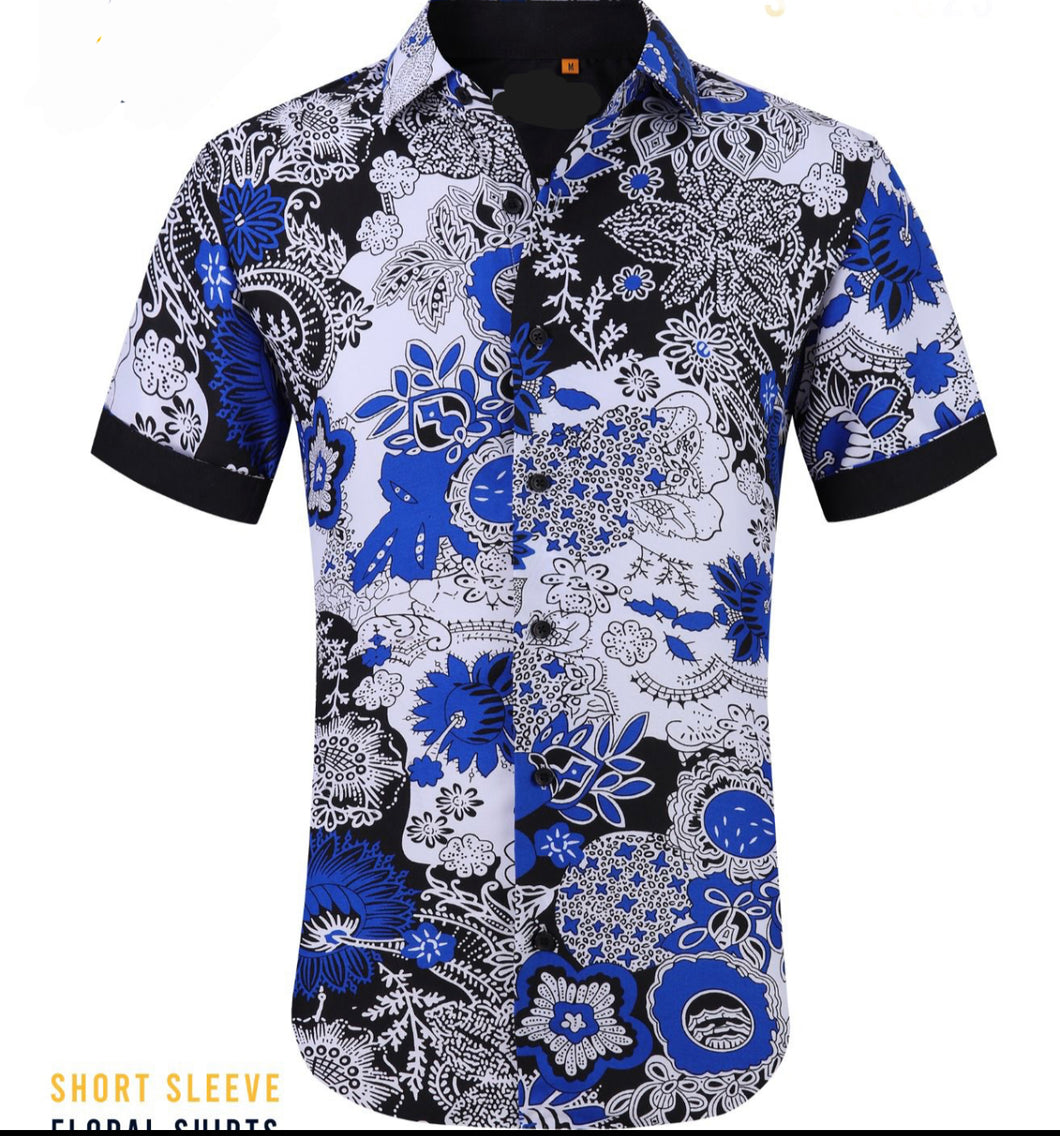 SC520-11/623 Royal Blue Floral Shirt