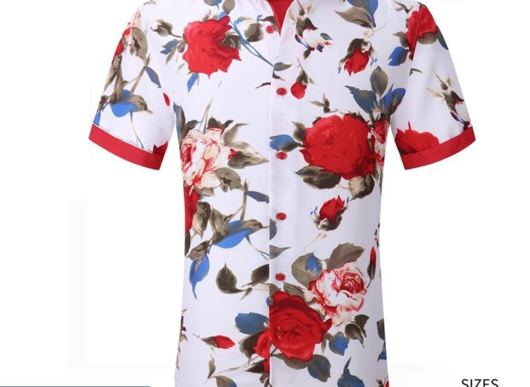 SC520-20/623 White Floral SS Shirt