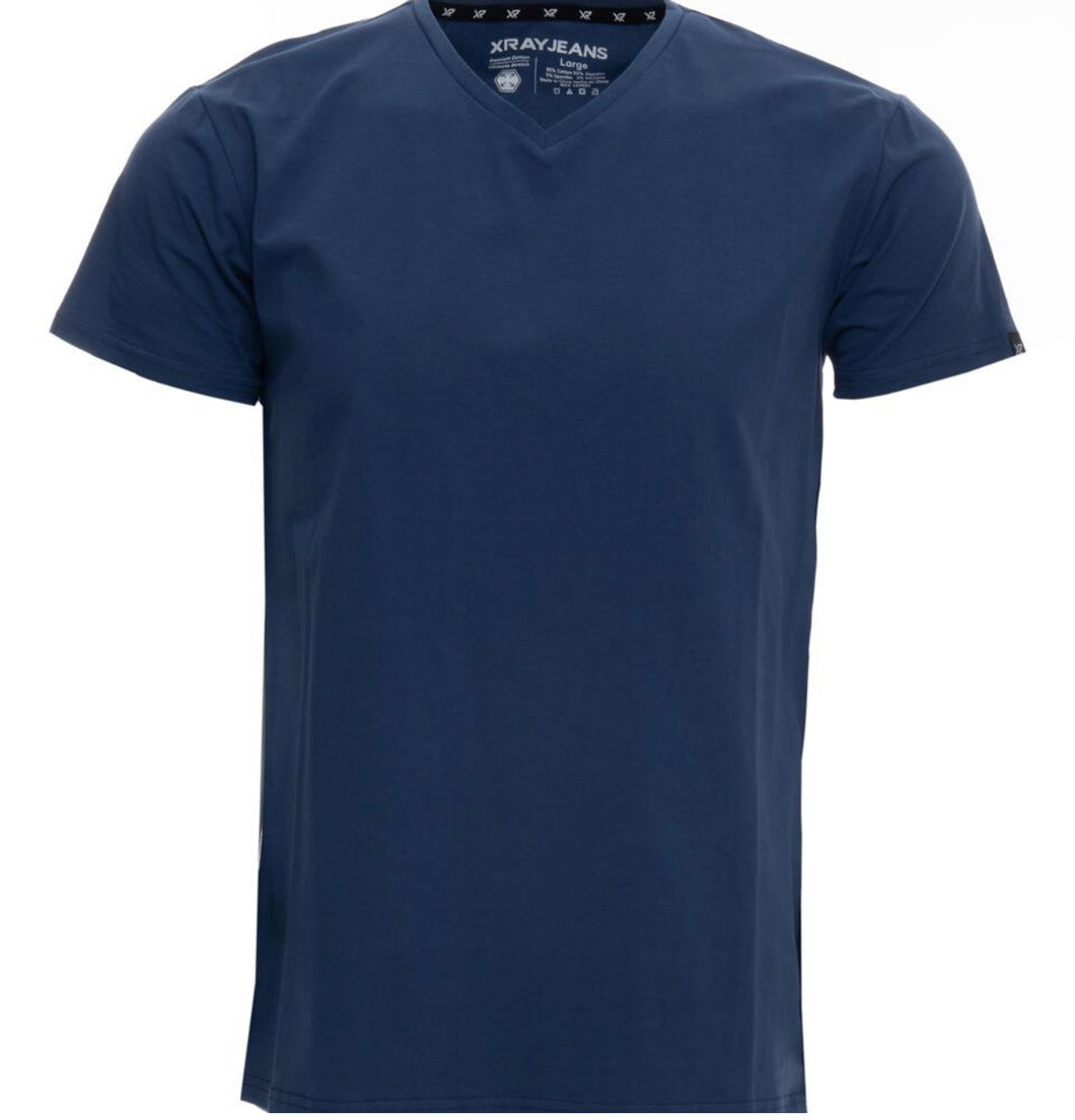 XMTS2641 NIGHT BLUE V NECK T SHIRT 422