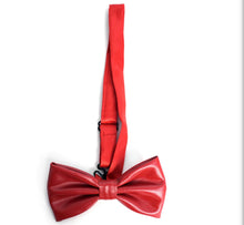 Load image into Gallery viewer, PBT Men&#39;s PU Leather Bow Tie Red or Black
