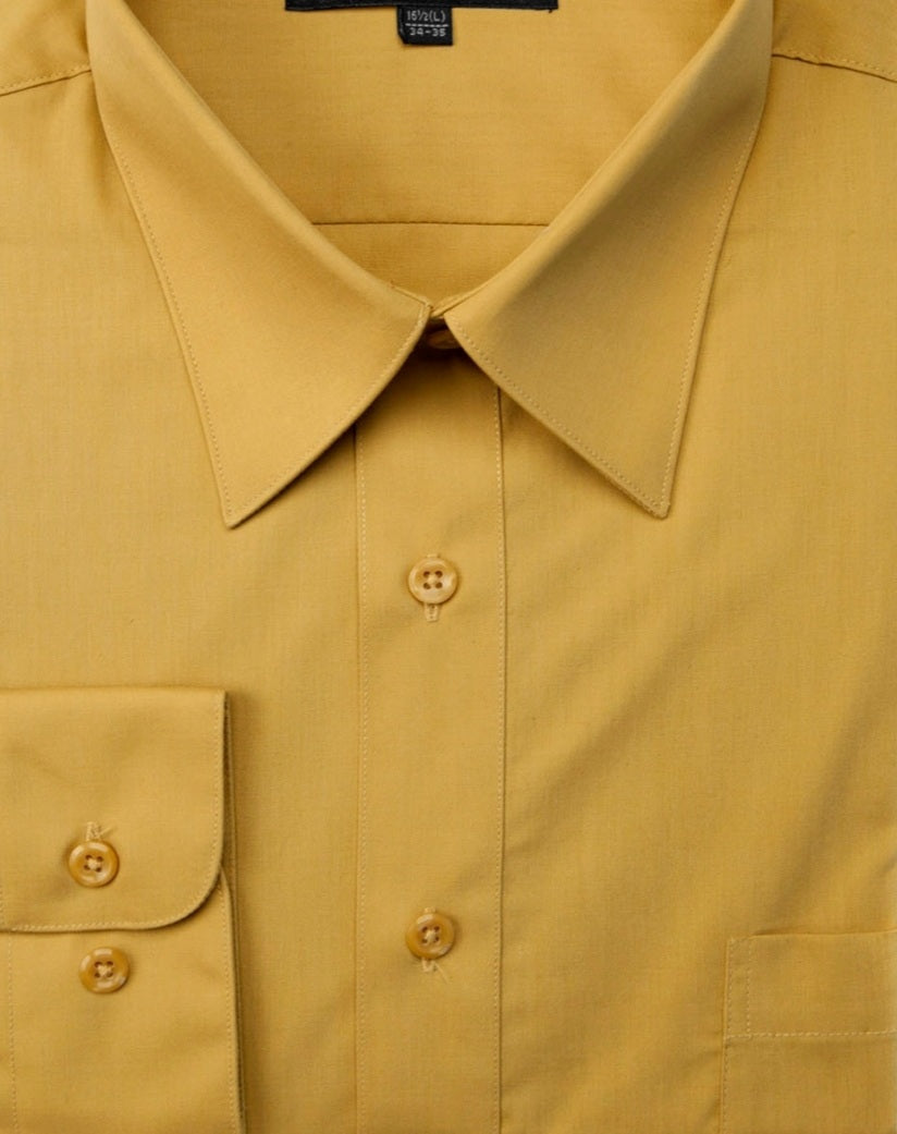 009CF Mustard LS Classic Fit Dress Shirt